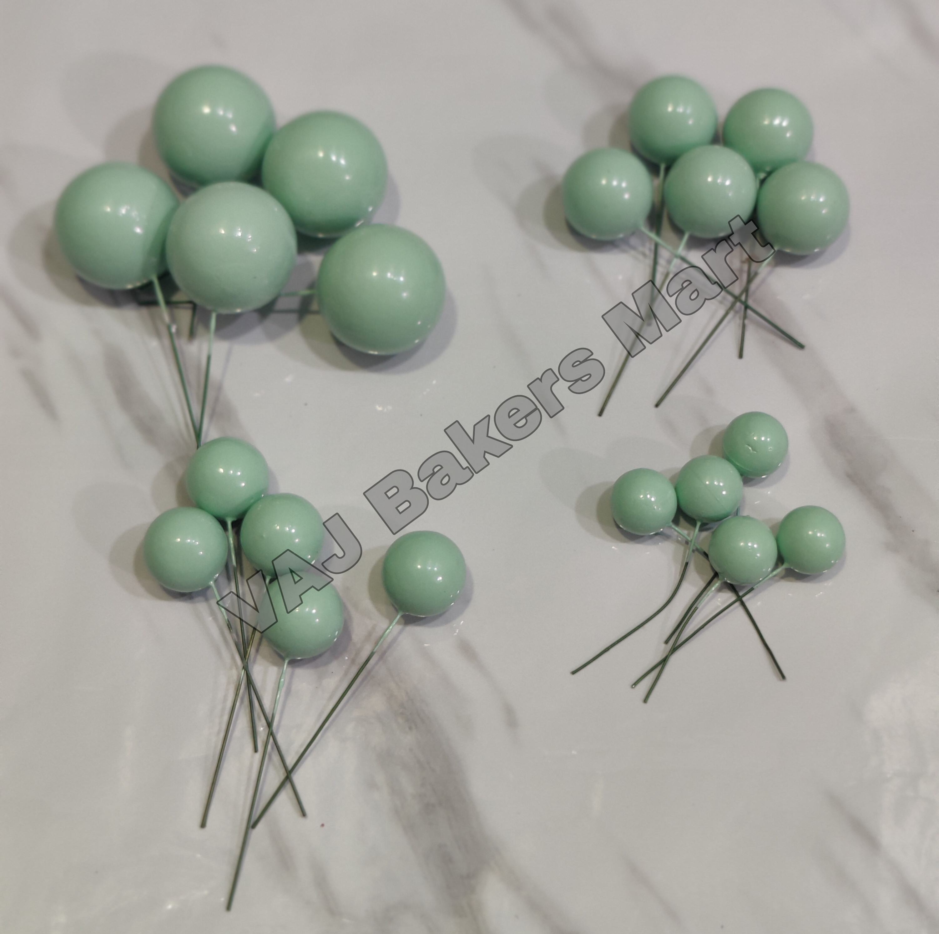 Pastel Green Metallic Faux Balls