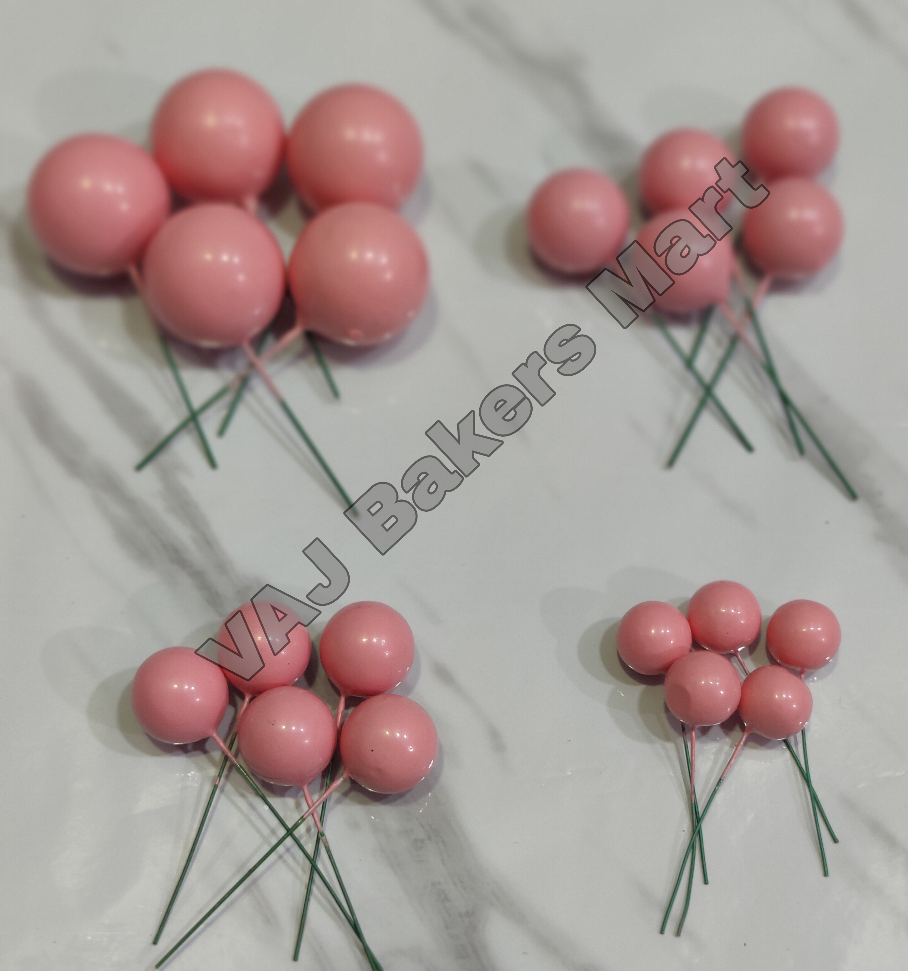Pastel Pink Metallic Faux Balls