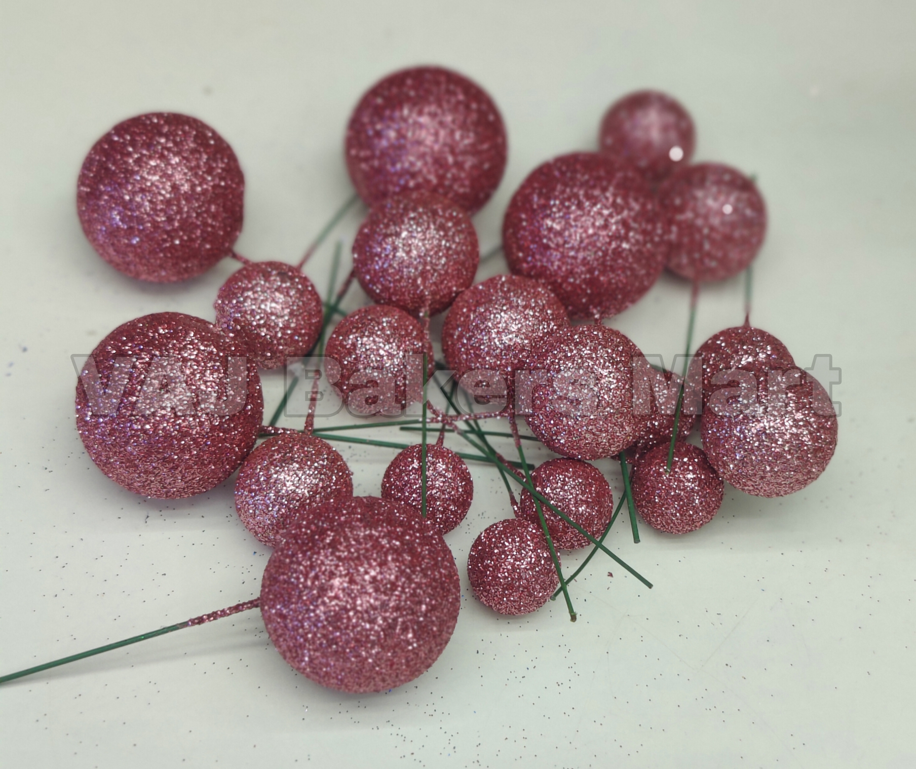 Pink Glitter Faux Balls