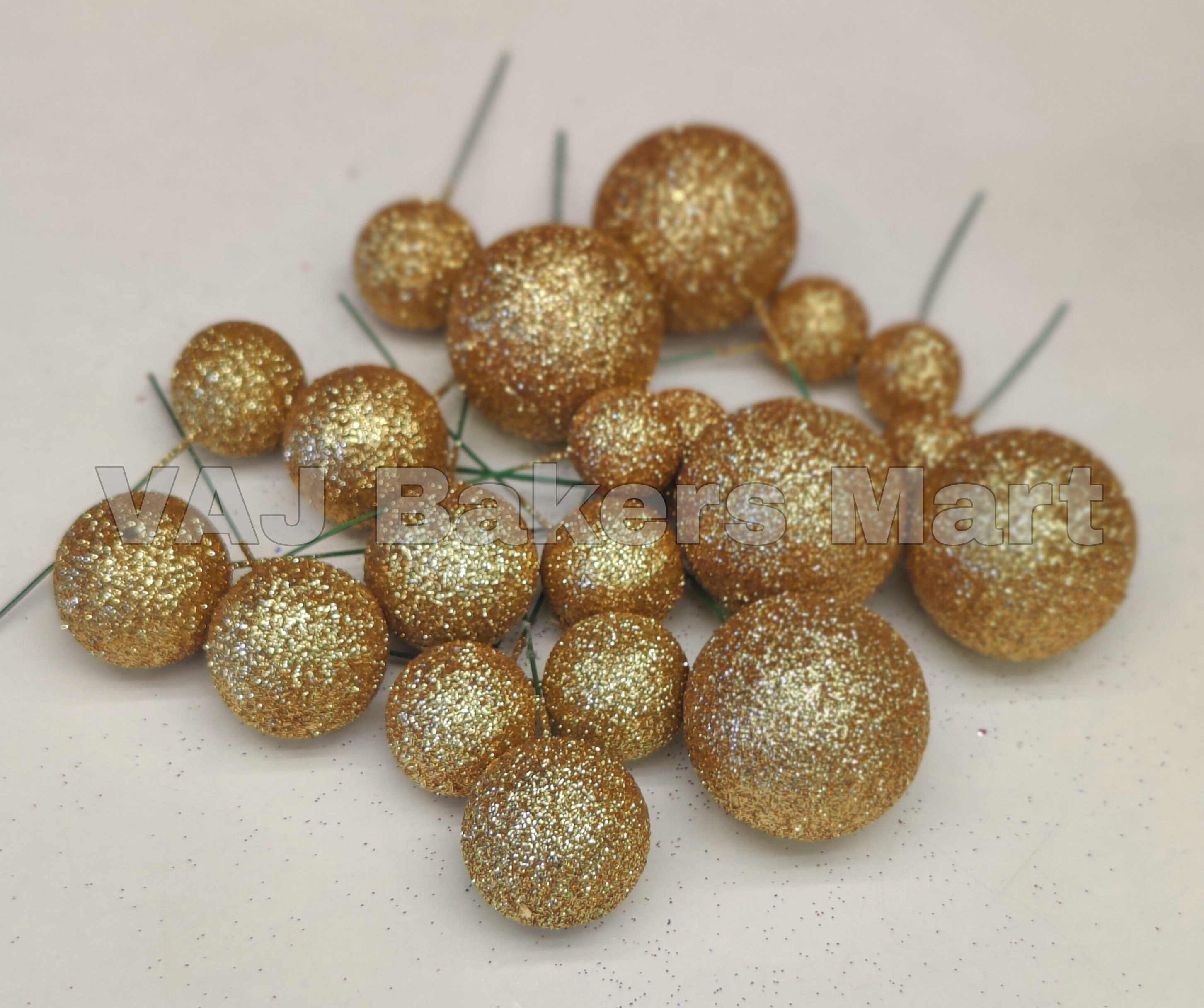 Gold Glitter Faux Balls