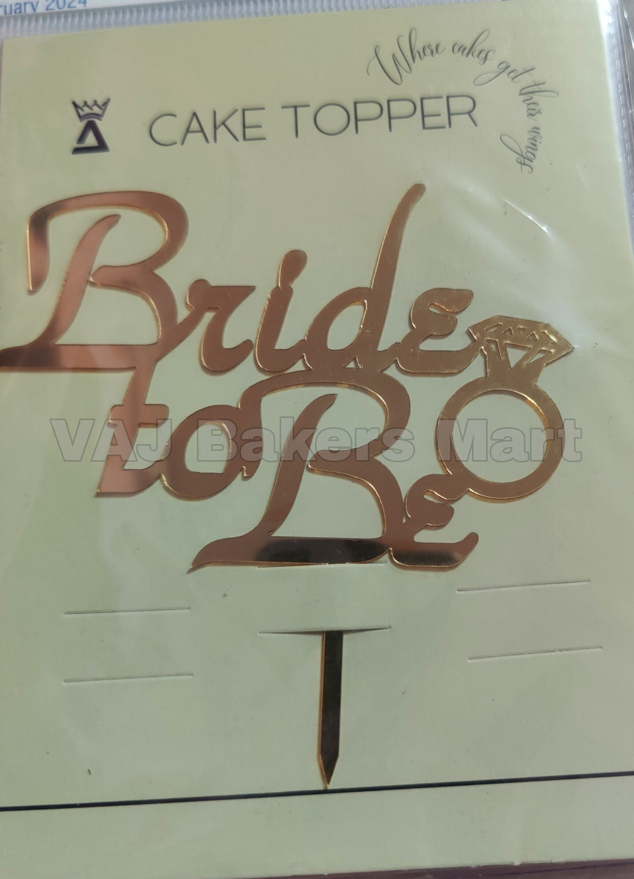 B2B2 Acrylic Bride to Be Cake Topper