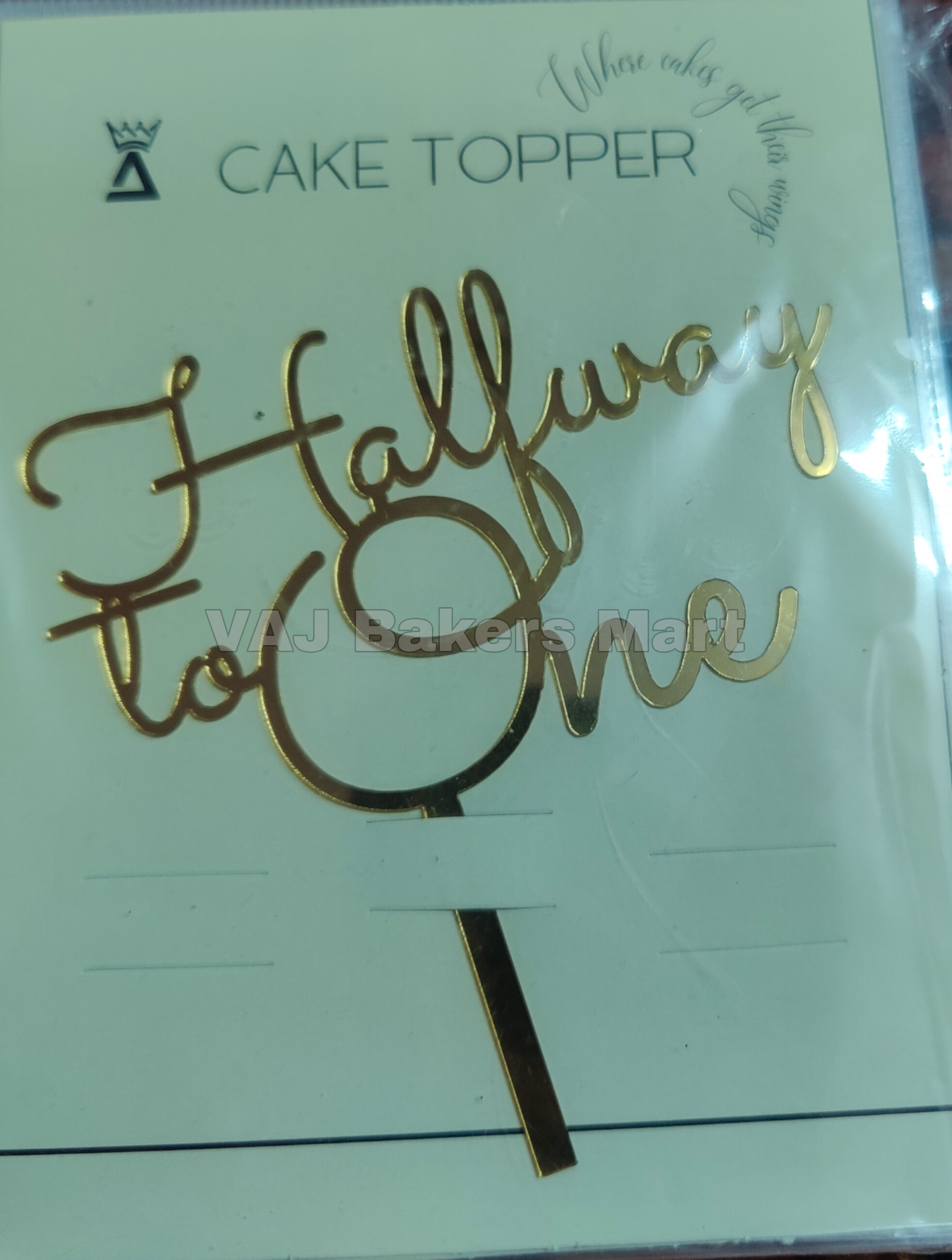 HF1 Acrylic Half Birthday Cake Topper