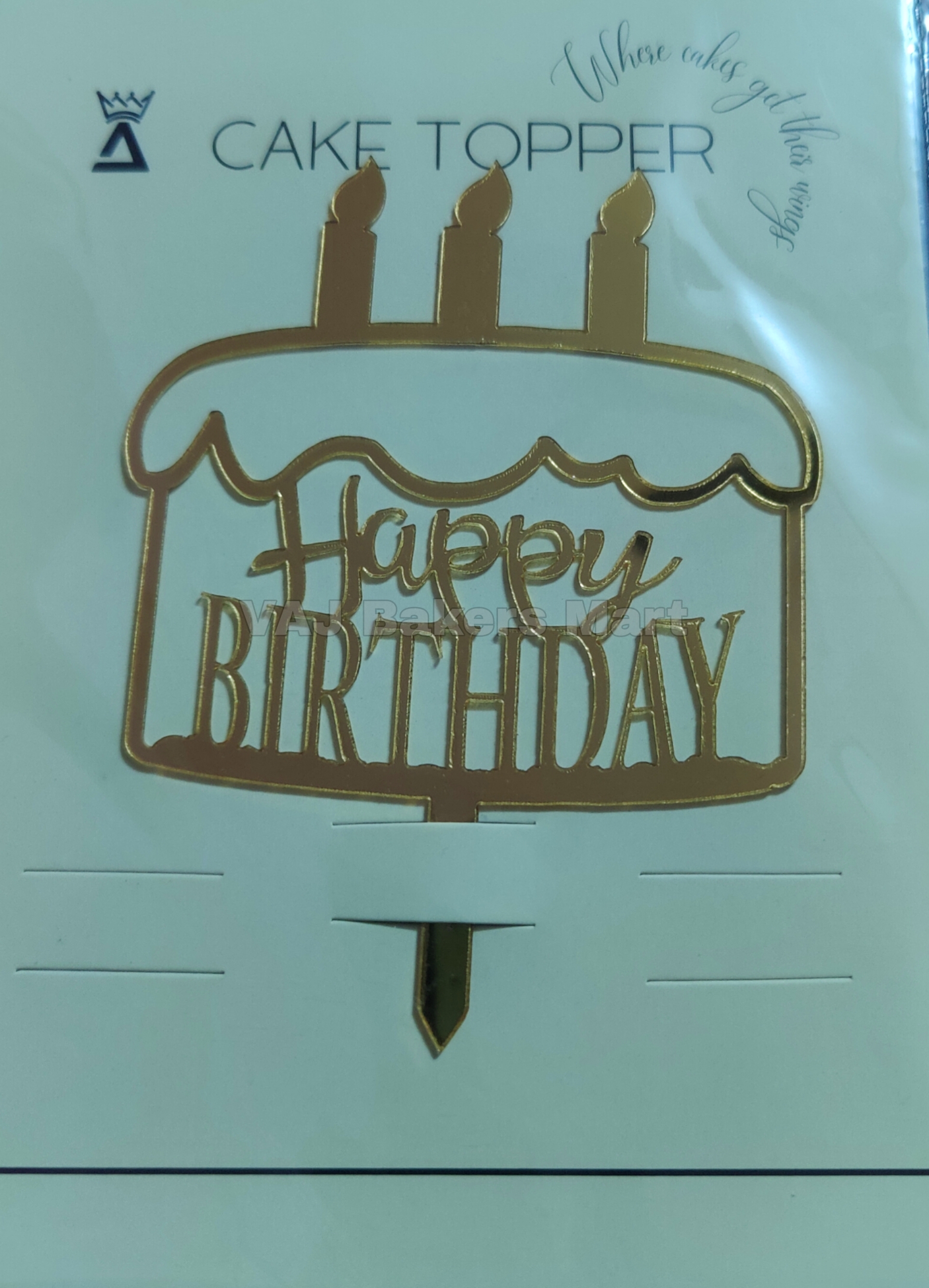 HB12 Acrylic Happy Birthday Topper