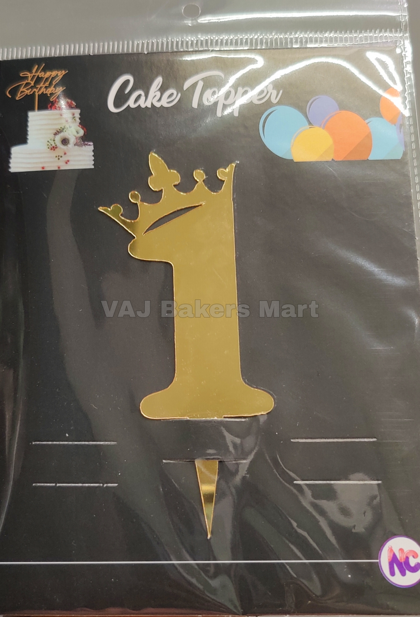 Acrylic Numerical Topper with Crown Big No.1