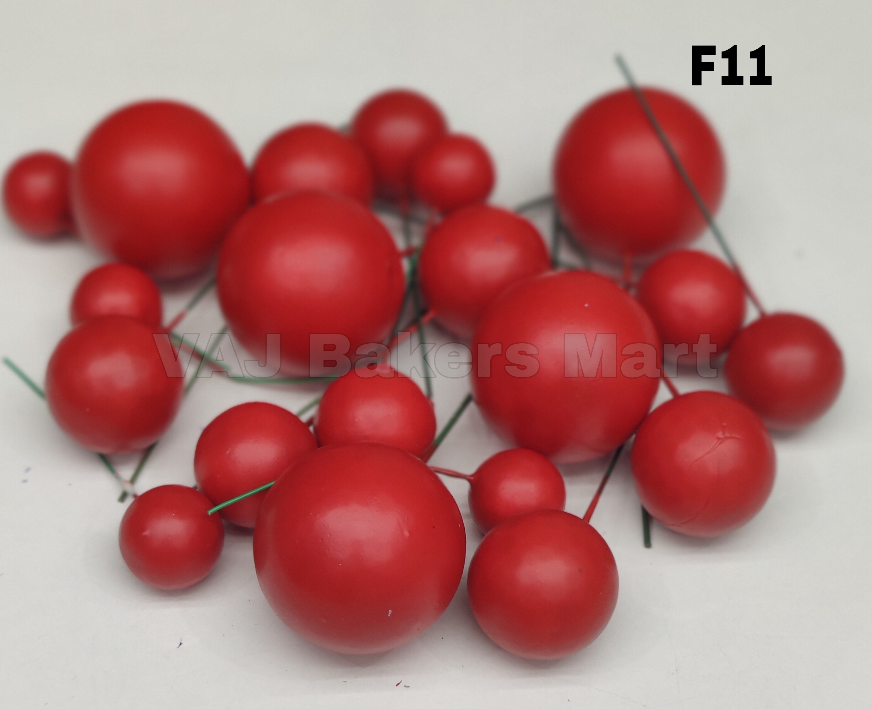 Red Matte Finish Faux Balls (F11)