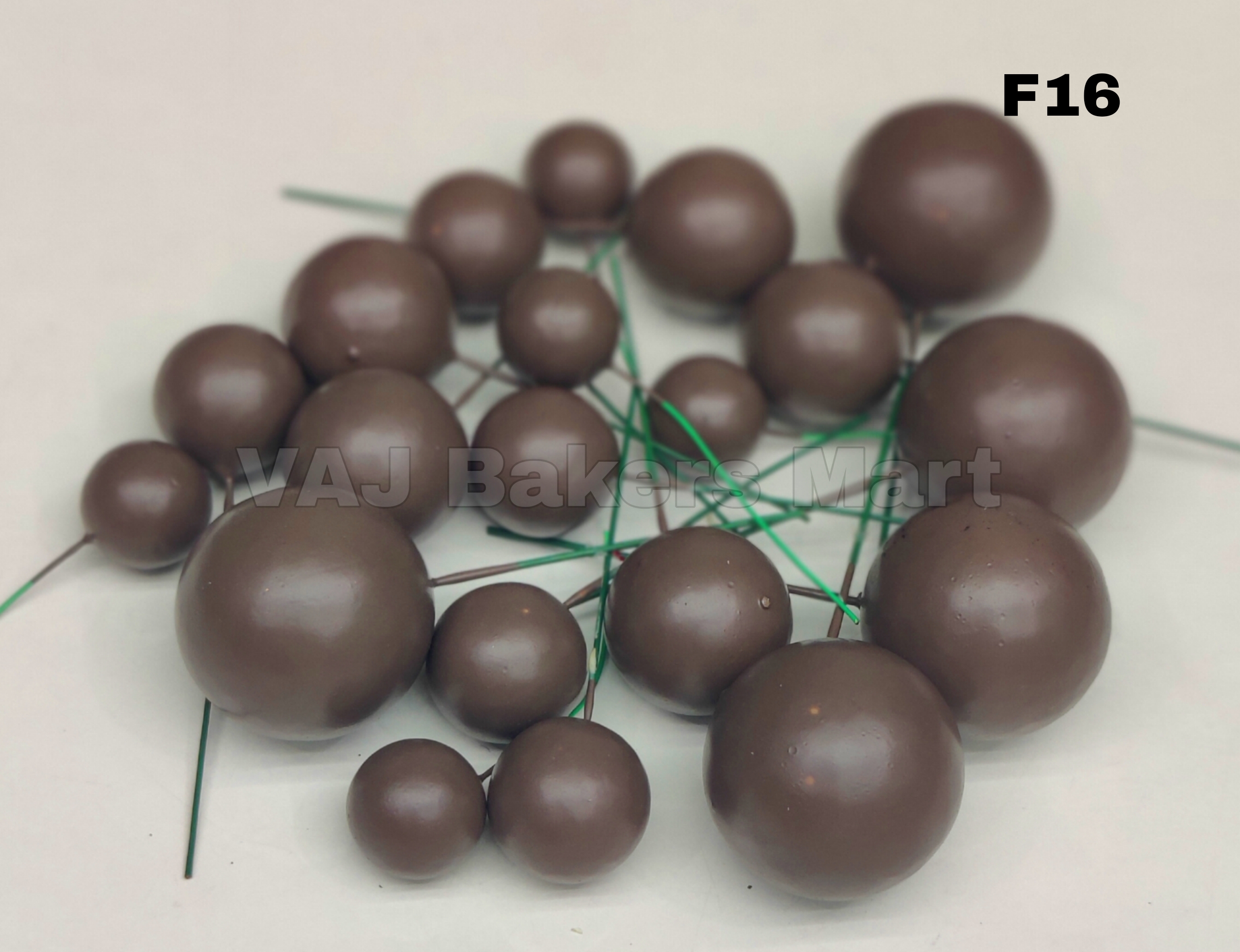 Chocolate Brown Matte Finish Faux Balls (F16)