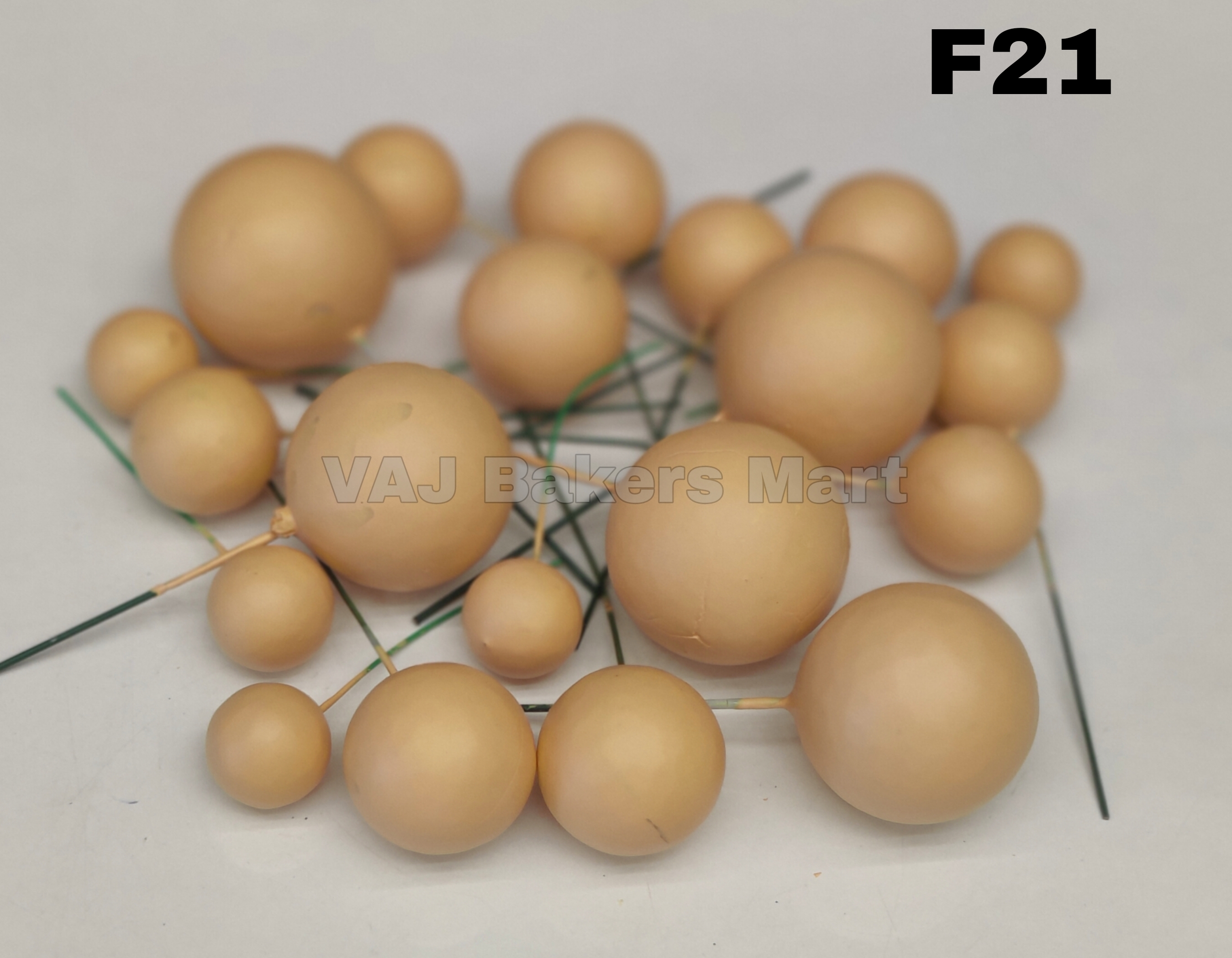 Gold Yellow Matte Finish Faux Balls (F21)