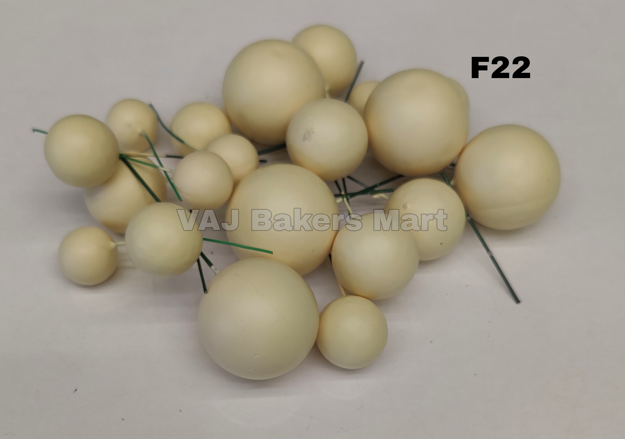 Pastel Yellow Matte Finish Faux Balls (F22)