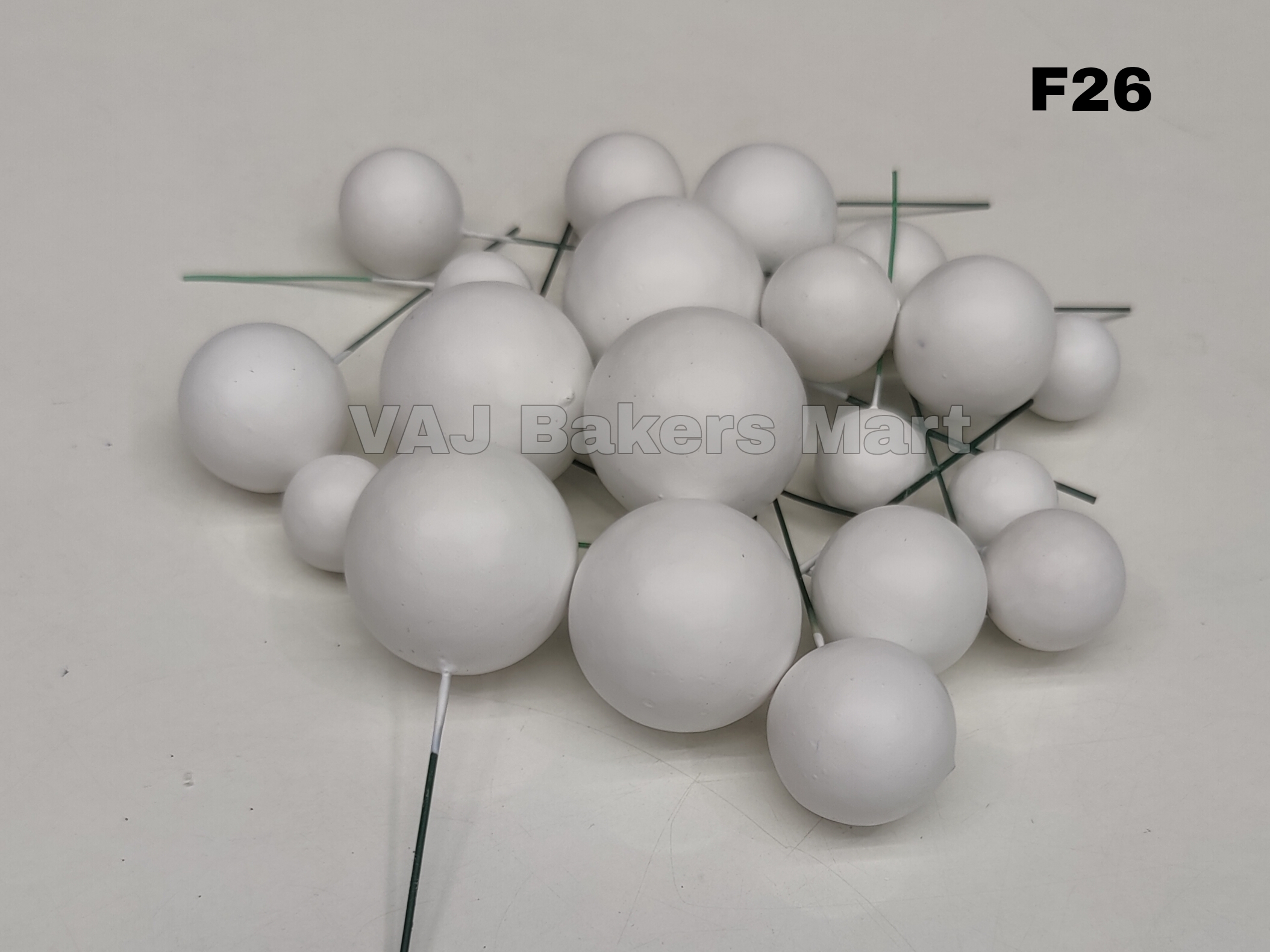 White Matte Finish Faux Balls (F26)