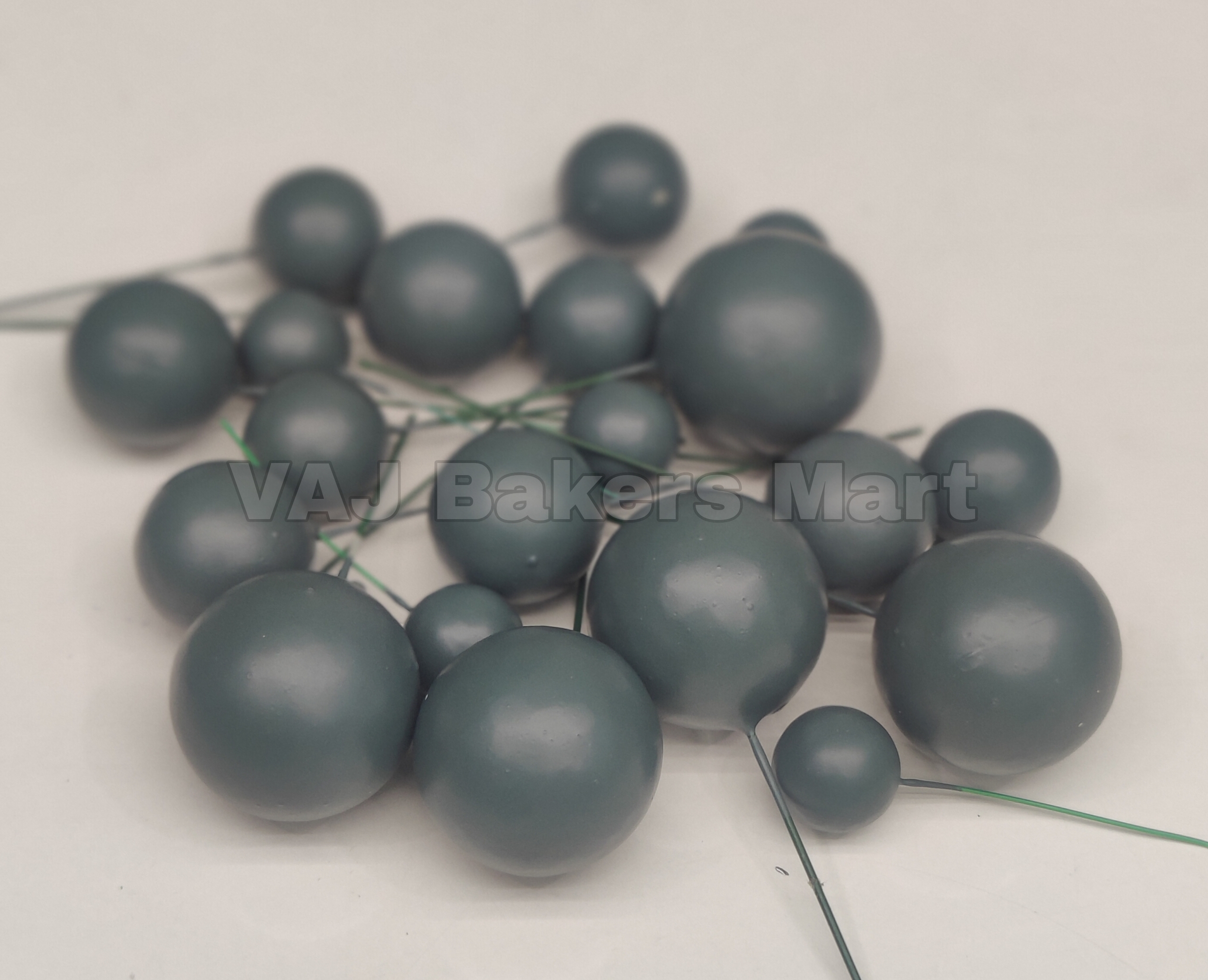 Grey Green Matte Finish Faux Balls (F05)